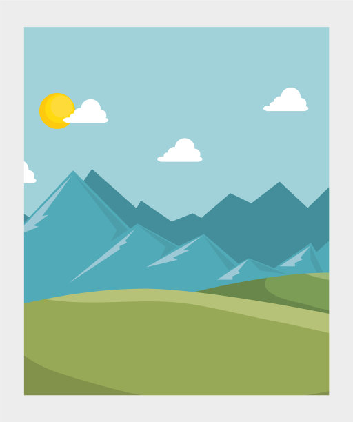 方形框架与景观装饰隔离图片下载