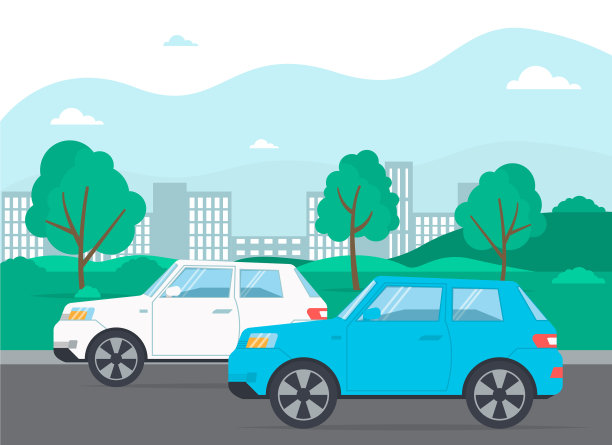 汽车在道路城市景观街道图片下载