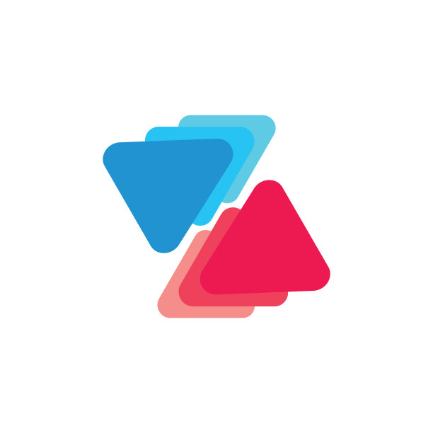 渐变玩三角形标志图片下载