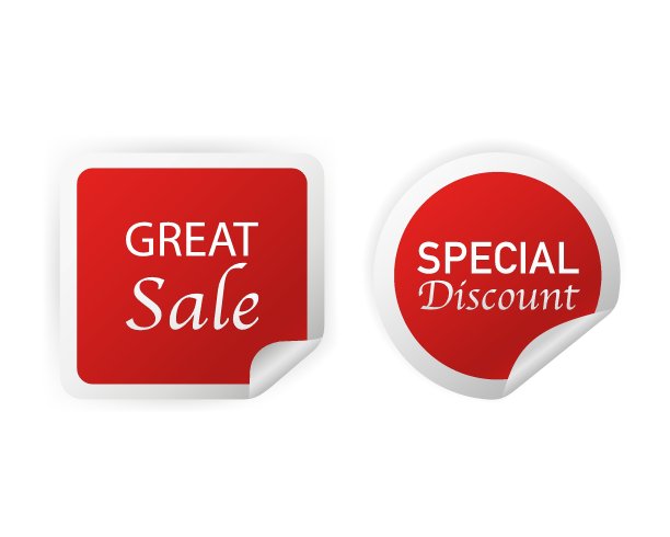现代特价和特别折扣贴纸，适合任何用途的伟大设计。矢量插图。图片下载