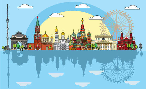 莫斯科五彩线条艺术7图片下载