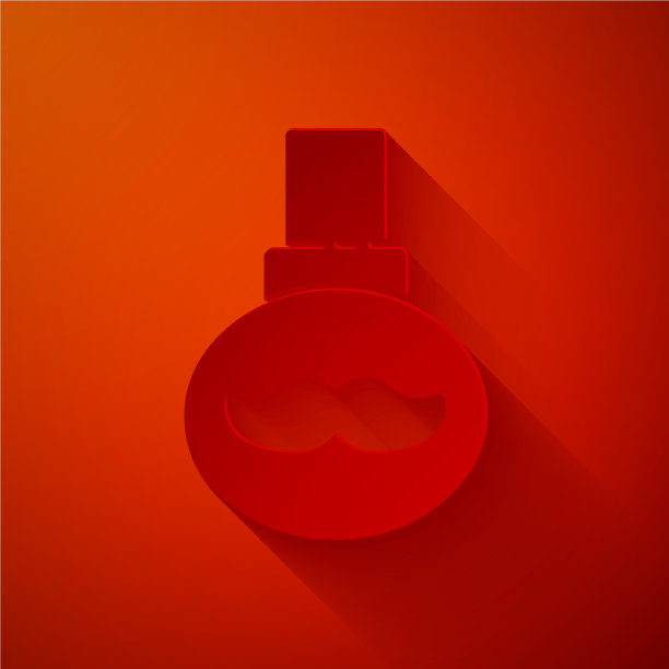 剪纸剪胡子和胡子护理油瓶图标图片下载