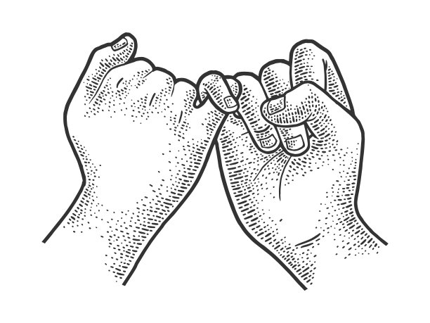 手握小指素描图片下载