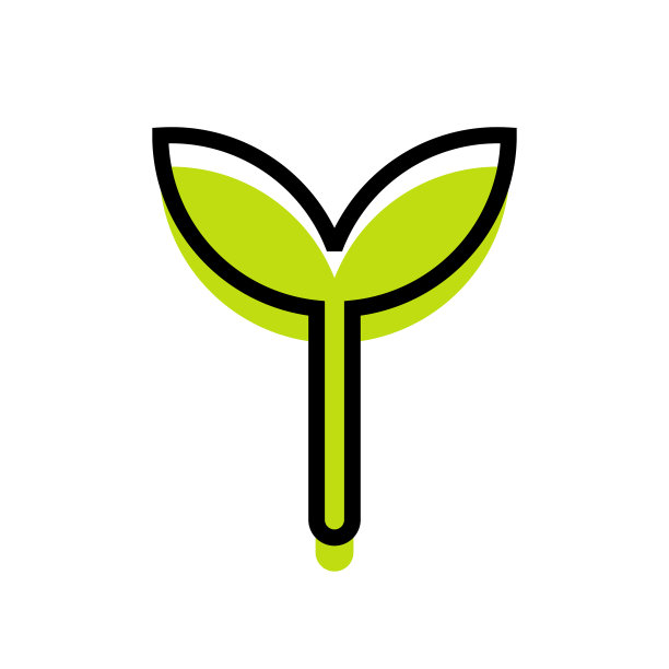 植物芽标志图标小绿色植物标志图片下载