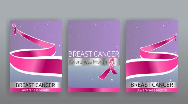 十月乳癌宣传月粉红丝带海报图片下载