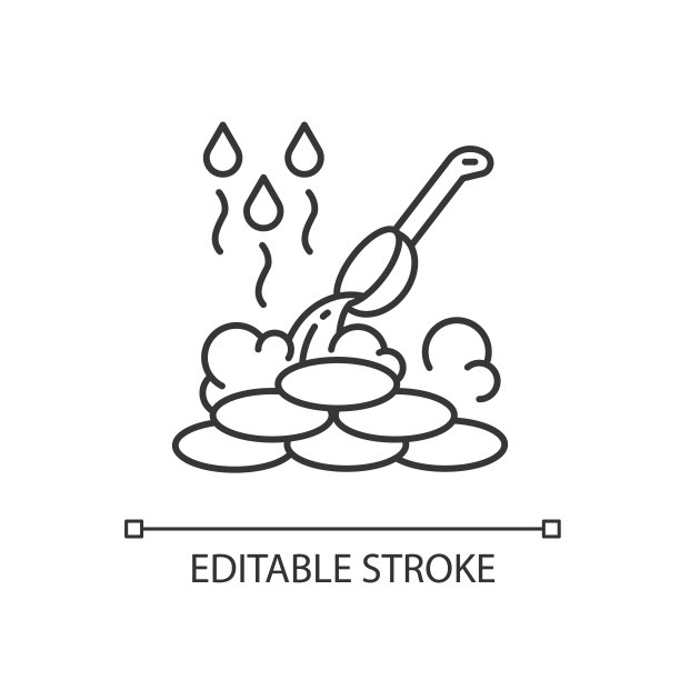 湿桑拿像素完美的线性图标图片下载