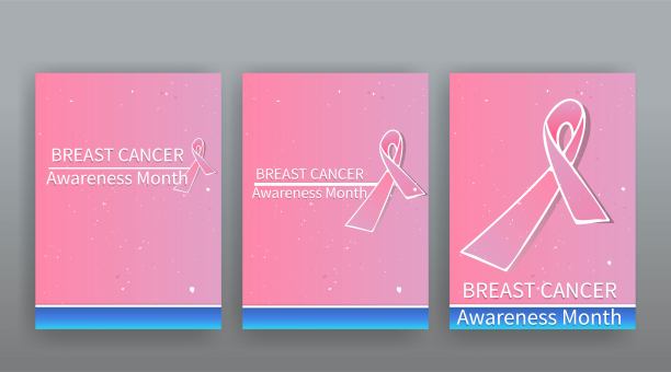 十月乳腺癌宣传月及粉红丝带海报图片下载