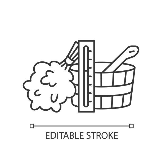 桑拿配件像素完美线性图标图片下载