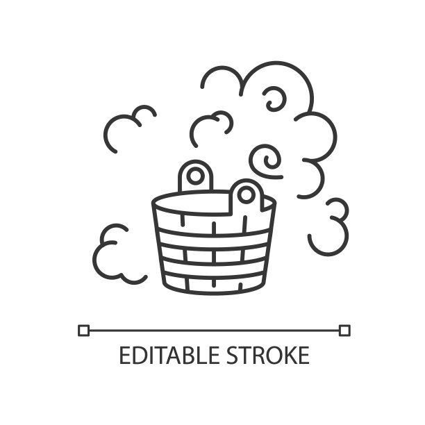 户外桑拿像素完美线性图标图片下载