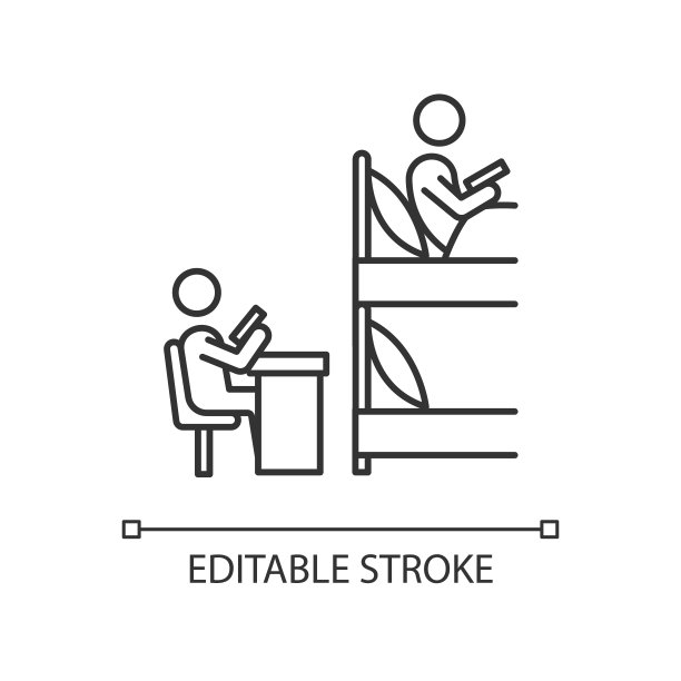 室友像素完美的线性图标图片下载