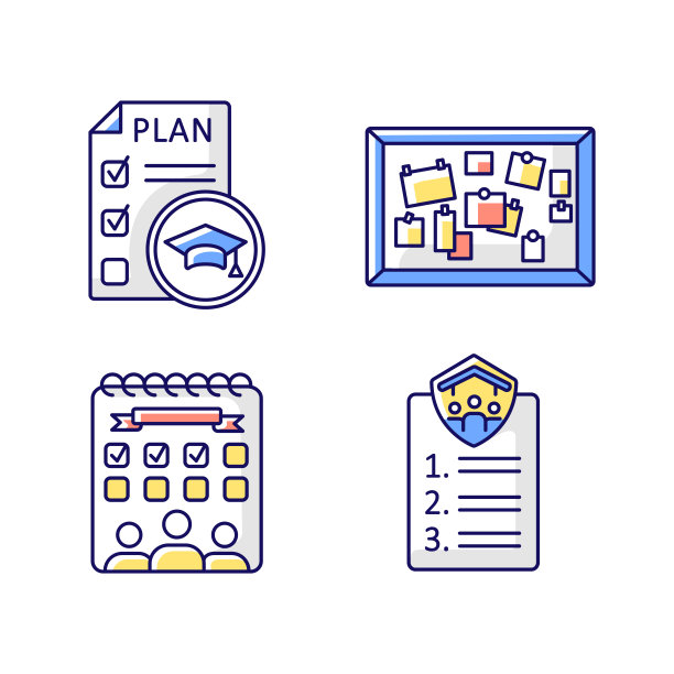 学生活动RGB颜色图标集图片下载