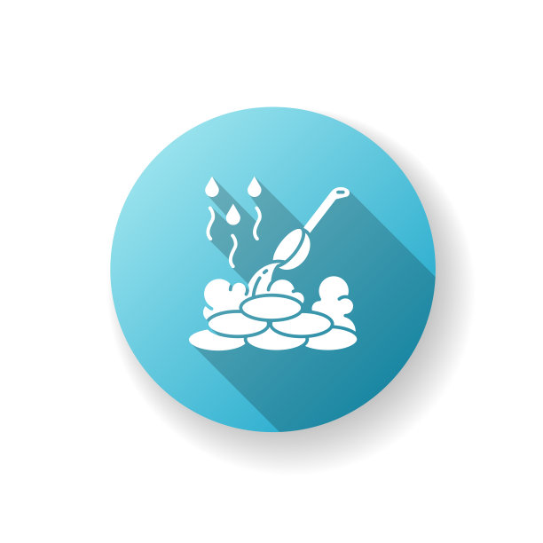 湿桑拿蓝色平面设计长影字形图标图片下载