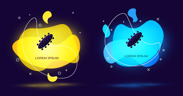 黑海黄瓜图标孤立在黑色背景。海洋食品。带有液体形状的抽象横幅。向量图片下载