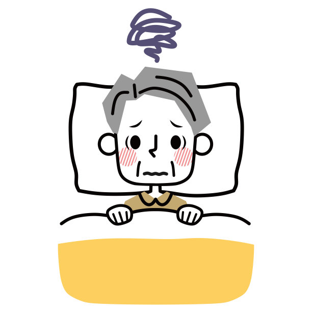 患有失眠症的老人的插图。图片下载