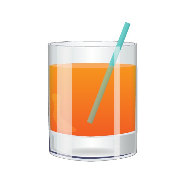 橙色鸡尾酒矢量插图与管在一个杯子。用于酒吧菜单、海报、传单、广告、食谱的漂亮鸡尾酒。为餐厅设计鸡尾酒汁菜单、鸡尾酒菜单图片下载