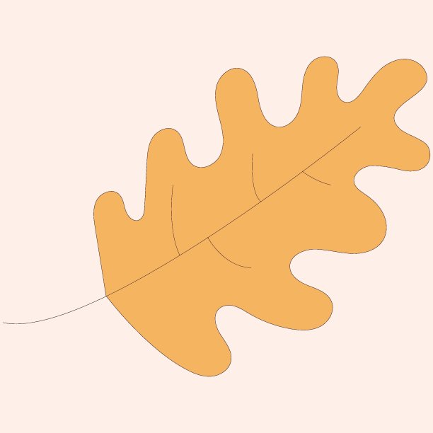 橡树树叶矢量插图孤立在桃色背景上。橡树叶图标秋季收集，集，明信片，模板，包装纸。秋天留下五颜六色的图标，扁平化的设计供应用图片下载