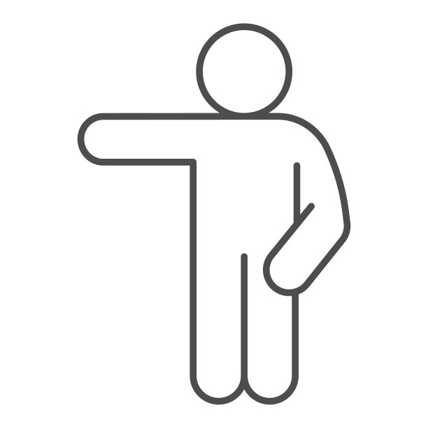 男子指向右细线图标男子与图片下载