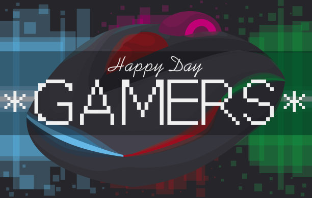 玩家日庆祝活动的彩色游戏鼠标的近景图片下载