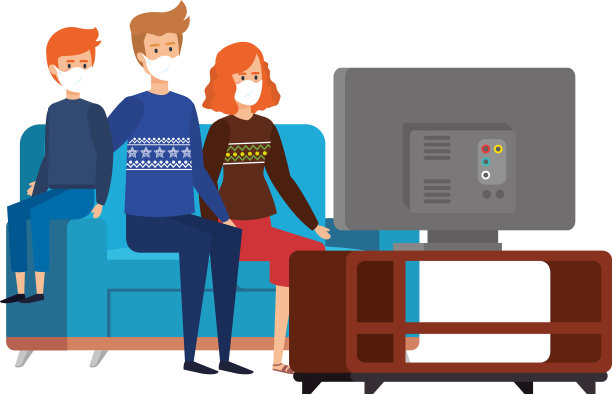 与家人呆在家里带口罩图片下载