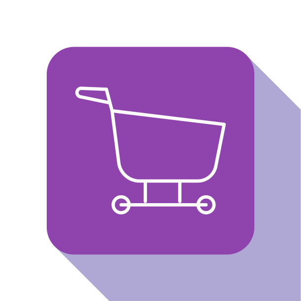 白线购物车图标孤立在白色图片下载