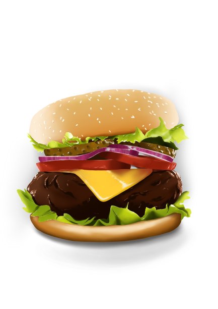巨大的芝士汉堡。插图。插画家设计师图片下载