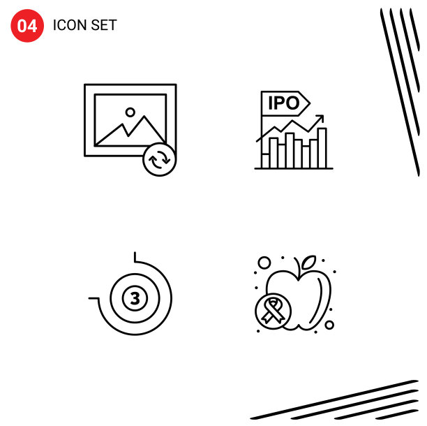 包4个创意填充线平色图片下载