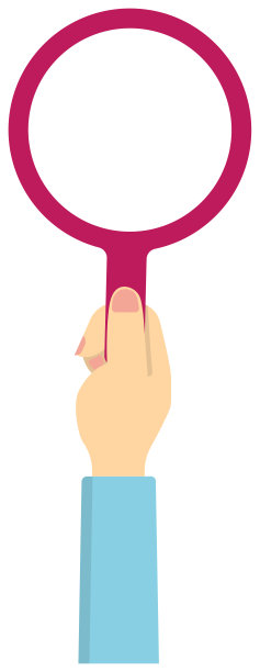 手握放大镜矢量图(女性手)图片下载