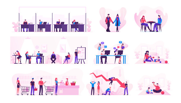 设定人物戴医用口罩的业务图片下载