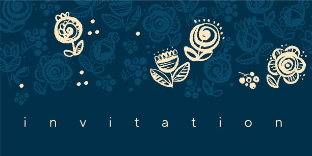 典雅的单色民风花卉设计元素图片下载