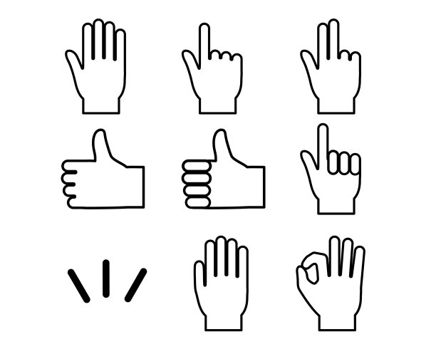 手标志图标插图集图片下载