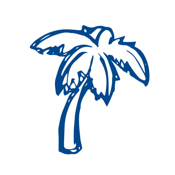 棕榈树-素描在一个白色的背景热带图片下载