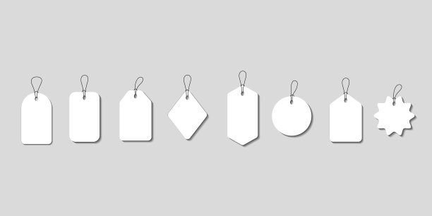 设置空白的白纸价格标签或礼物标签图片下载