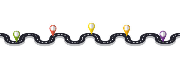 弯曲的道路与针指针图片下载