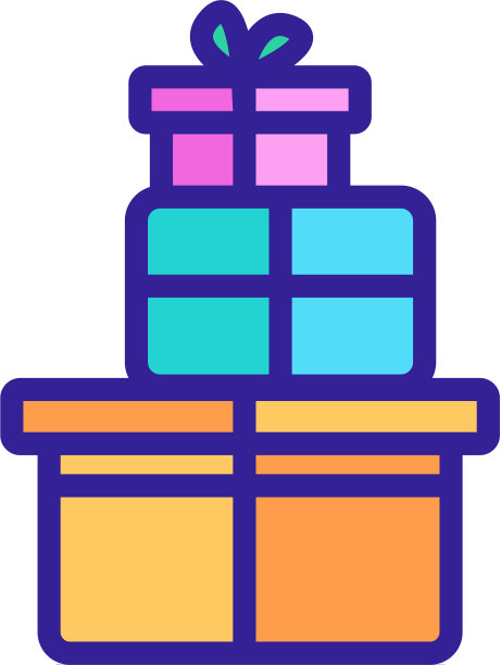 一堆礼品盒图标轮廓图片下载