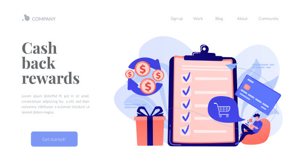 现金返还概念着陆页图片下载