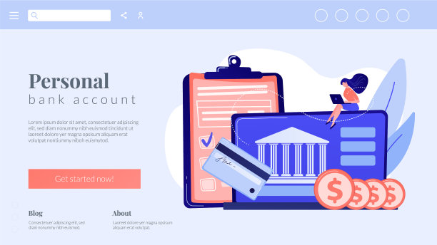 银行帐户概念登陆页面图片下载