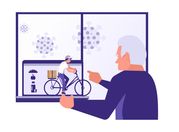 老年人自我隔离或隔离期图片下载