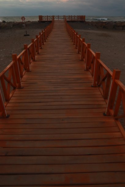 通往大海的木路图片下载