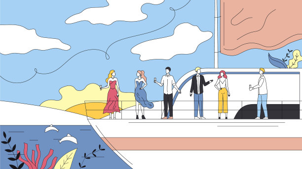 在游轮上微笑度假的概念图片下载