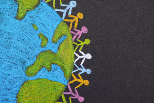 一群来自世界各地的人。铅笔画画图片下载