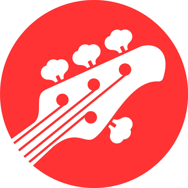 标志设计关于贝斯吉他手与贝斯图片下载