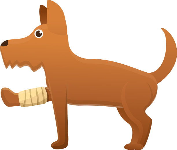 狗断腿图标卡通风格图片下载