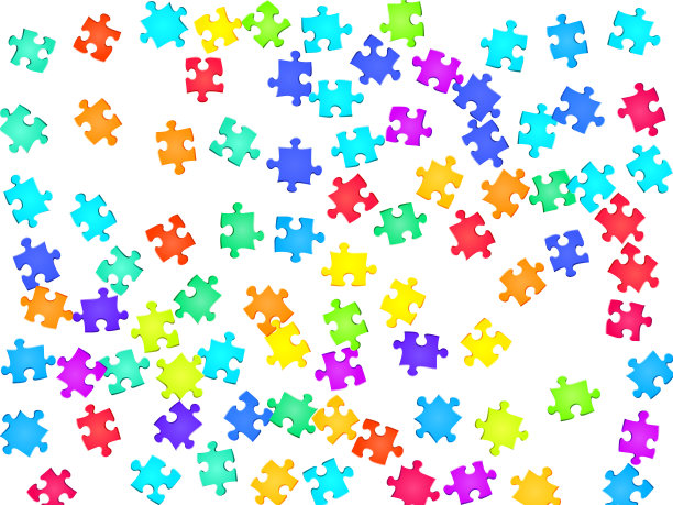 商业谜语拼图彩虹颜色图片下载