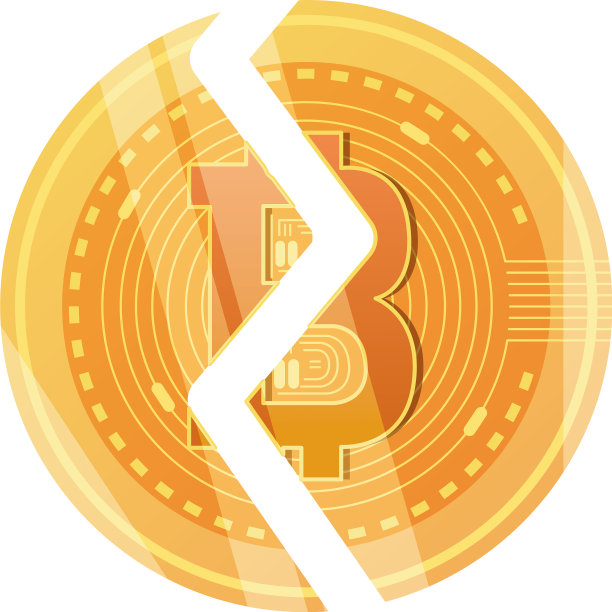 破碎比特币图标详细风格图片下载
