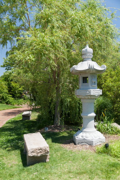 东方禅宗日式花园柱灯图片下载