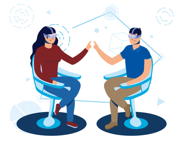 夫妇使用增强现实技术图片下载