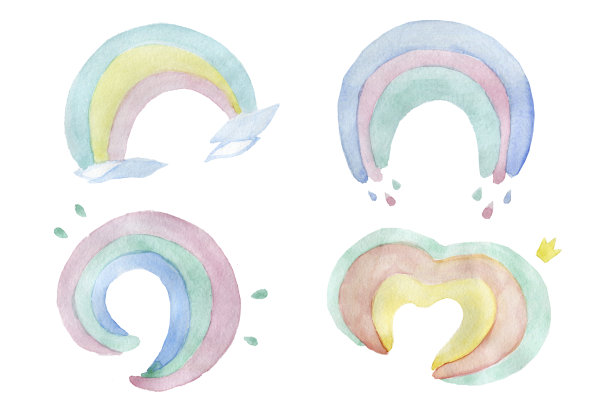 四道可爱的彩色彩虹图片下载