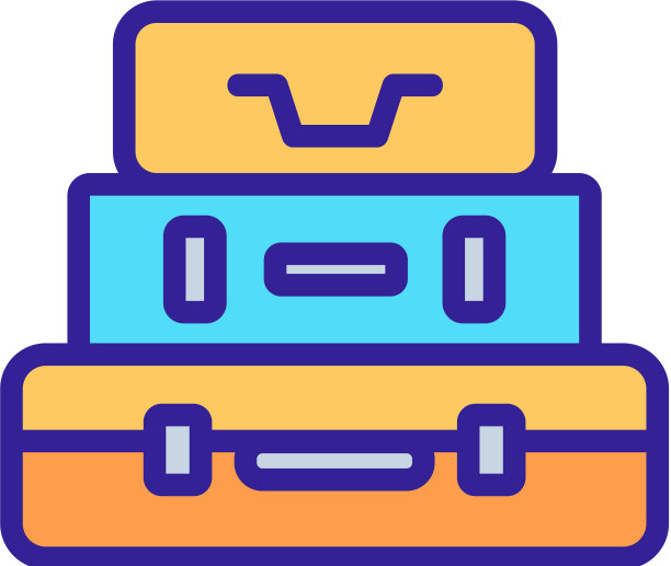 堆栈手提箱图标轮廓图片下载