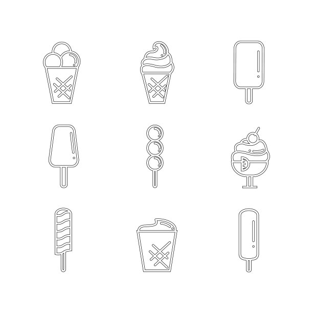 冰淇淋图标集图片下载