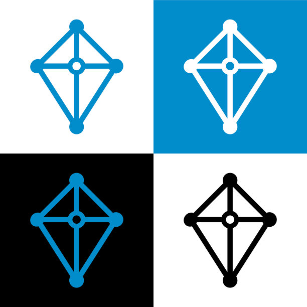 风筝标志图标数字技术概念图片下载